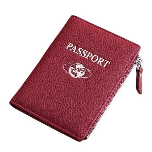 aolaso Reisepass Hülle für Männer Frauen, RFID-Blockierung PU Leder Reisepass Brieftasche mit Kartenfächern-Rot aolaso Reisepass Hülle für Männer Frauen, RFID-Blockierung PU Leder Reisepass Brieftasche mit Kartenfächern-Rot von aolaso
