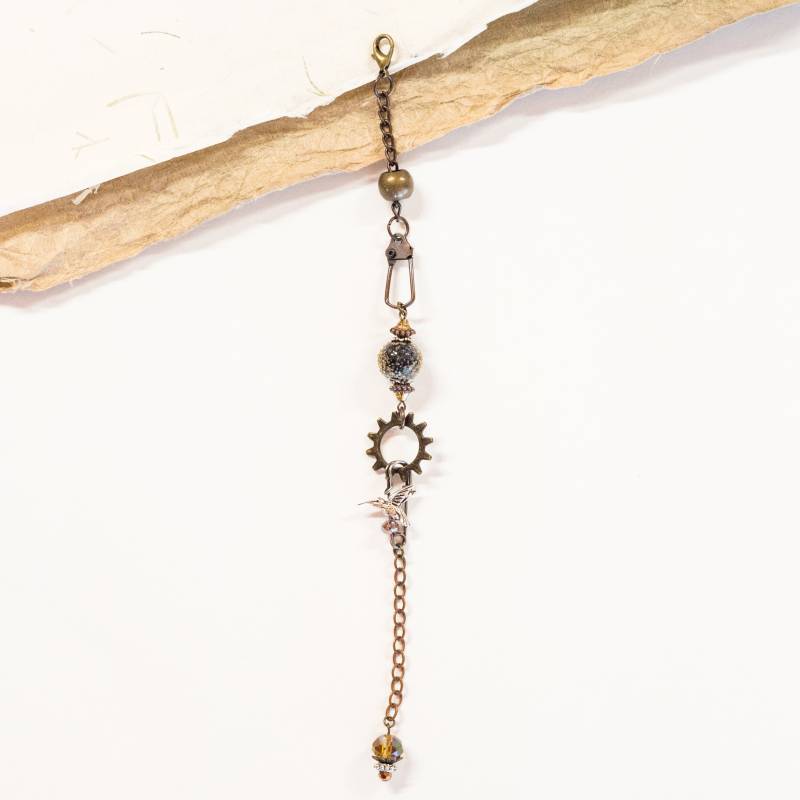 Einzelne Armband Gold Gesprenkelt Kristall Kupfer Handgemachte Schmuck Hummer Kralle Verschluss Silber Vogel Steam Punk Inspiriert Kettenräder von apeaceofmyheart4u