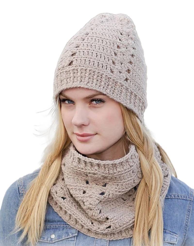 Komplette Mütze Und Halswärmer Mit Lochmuster, Farbe Ihrer Wahl, Wolle Alpaka, Handgefertigt von apebobo