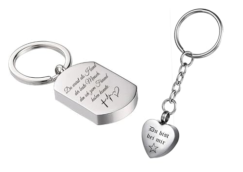 aplusashop ID Asche Medallion Schlüsselanhänger mit Gravur nach Wunsch Urne 2 Modelle (Mit Gravur, Modell 2) von aplusashop