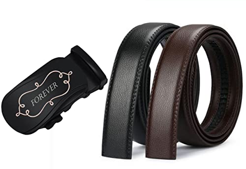 aplusashop ID Herren Gürtel Echtleder mit Gravur nach Wunsch Automatik Schnalle Schwarz NEU Gürtel schwarz/braun bis 130cm (Schwarz) von aplusashop