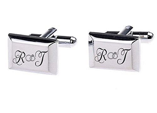aplusashop ID Manschettenknöpfe mit Gravur nach Wunsch Edelstahl, Hochzeit, Business NEU 03 (Mit Gravur) von aplusashop