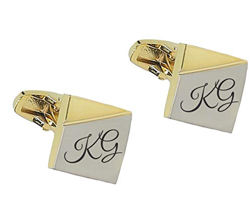 aplusashop ID Manschettenknöpfe mit Gravur nach Wunsch Edelstahl, Hochzeit, Business NEU 06 (Mit Gravur) von aplusashop