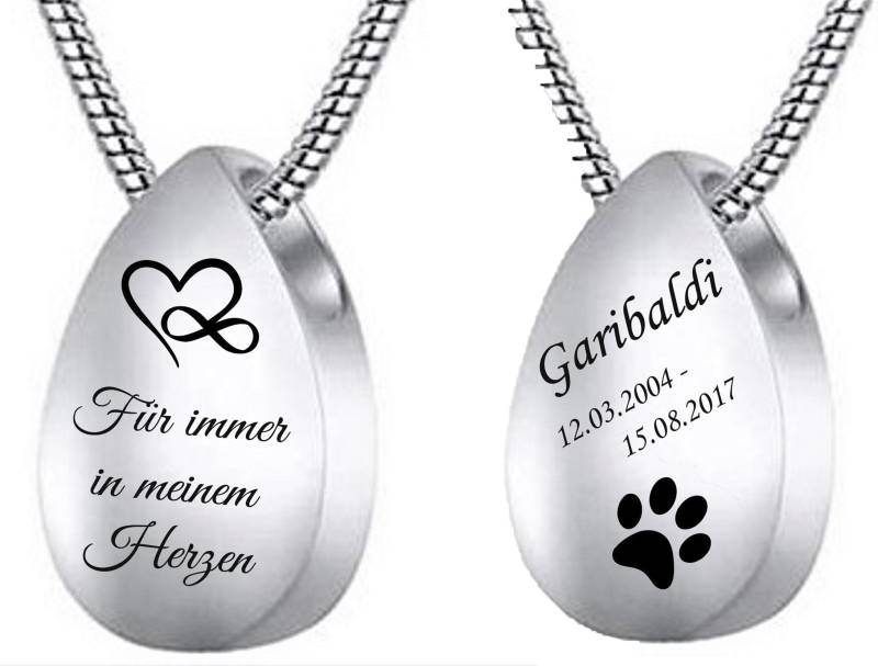 Id Asche Medallion + Kette Mit Gravur Nach Wunsch Urne Memorial Tropfen Anhänger von aplusashop2013