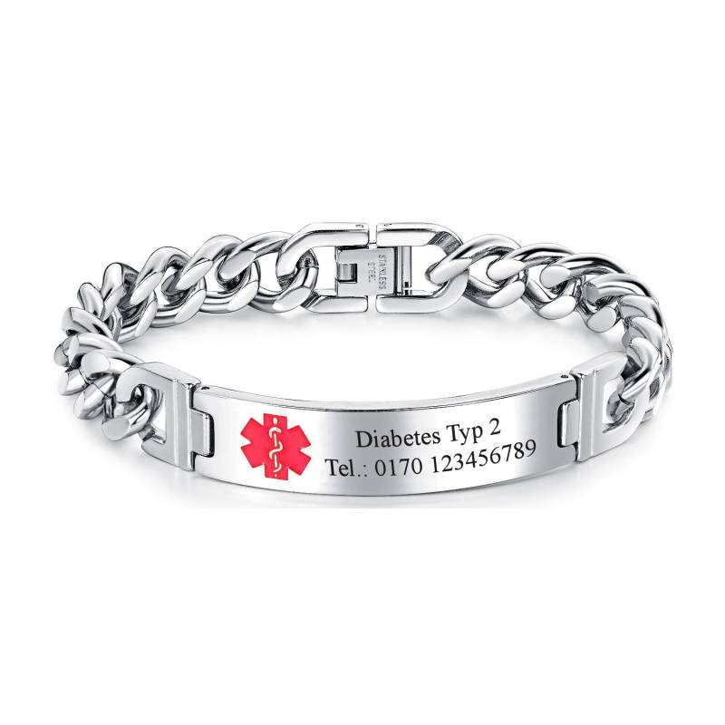 Massiv Id Medizin Armband Mit Gravur Nach Wunsch Neu Notartzt Sos von aplusashop2013