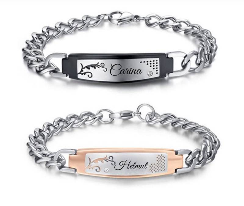 Wunderschöne Id Edelstahl Armbänder Partnerarmbänder Mit Gravur Nach Wunsch Armband Box von aplusashop2013