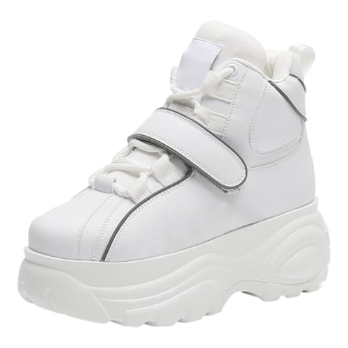 apook Damen Goth Punk High Top Plateau Chunky Sneakers Schnüren Keilabsatz Turnschuhe Weiß SN02924 EU40.5 apook Damen Goth Punk High Top Plateau Chunky Sneakers Schnüren Keilabsatz Turnschuhe Weiß SN02924 EU40.5 von apook