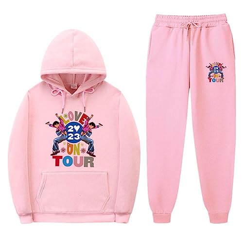 Sportswear Love On Tour 2023 Tracksuit Jogging Suit Pullover Hooded Jacket + Trousers Hoodie Autumn Winter Hoodie + Pants Set,Unisex Sportswear (as3, alpha, m, regular, regular, Rosa) von appe