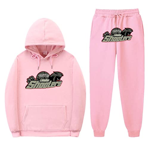 Sportswear Trapstar Trainingsanzug Sets Herren Freizeit Jogginganzug 2-teilig Kapuzenjacke mit Kapuze Und Taschen Sporthose Kapuzenpullover (Rosa,XL,XL) von appe