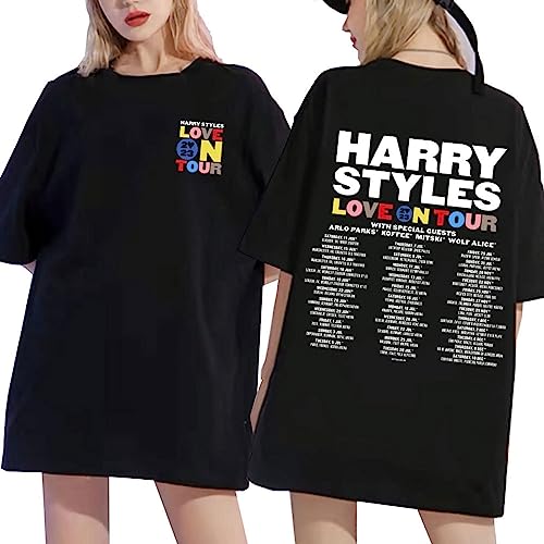 appe Harry Styles Merch Love On Tour 2023 T Shirt Concert Shirts Für Damen Locker Oversized Kurzarm (as3, Alpha, s, Regular, Regular, Schwarz-13) von appe