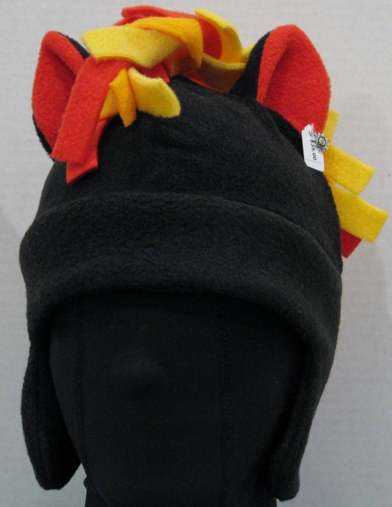 Nightmare Cosplay Fleece Mütze Für Pferd Im Aviator Style - Schwarz & Rot von apricityhats