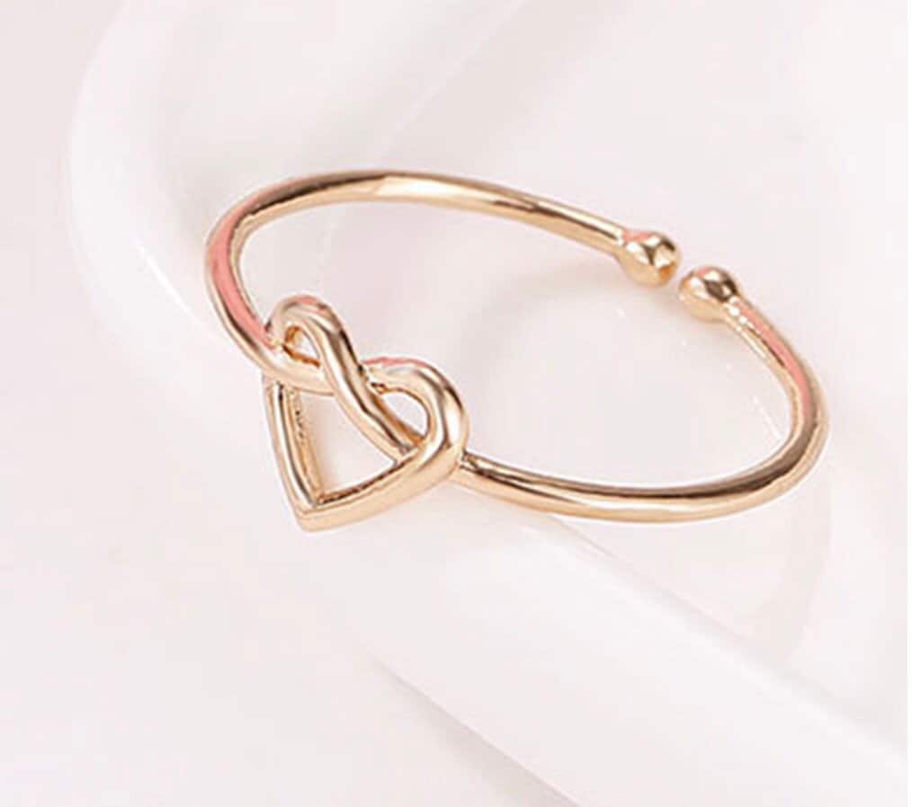Herz Knoten Ring Größenverstellbar von aprilandcloud