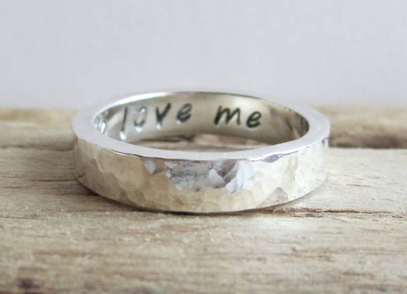 Grobstrick Sterling Silber Band - Personalisierte Ring Grobstrick Sterling Silber Band - Personalisierte Ring von aprilandjune