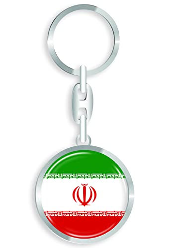 aprom Iran - Schlüsselanhänger + Sticker - WM EM Fussball - Metall-Keyholder mit 3D Effekt. Mit Auto PKW Aufkleber RD von aprom