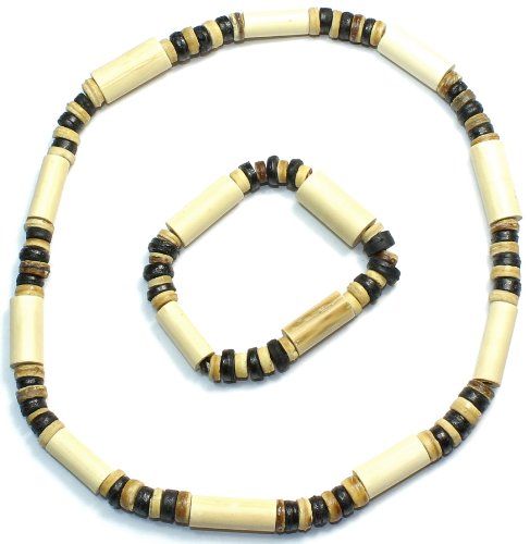 Budawi® Surferkette Halskette incl. Armband Herren Surfer Kette Surferschmuck Halsband Cocos von aquasensishop