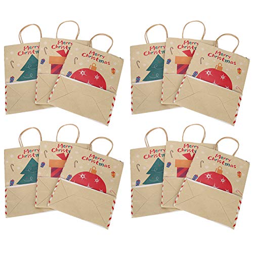 12 Stück Weihnachts-Partytüten aus Kraftpapier Zum Selbermachen, Zum Kratzen, Geschenkverpackung mit Griff, Zum Verpacken von Geschenken aus Hochwertigem, Ausgewähltem Holz. von aqxreight