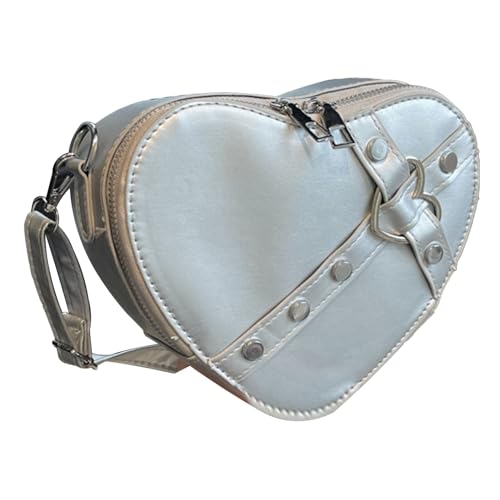 Rivet Hearts Handtasche Einfache Farbe Tragbare Pu Niete Norted Heart Umhängetasche für Frauen Burgundgröße Frauen Burgundergröße Nieten des Herzens Bagrivet 's Purivet (Eine Größe) von aqxreight