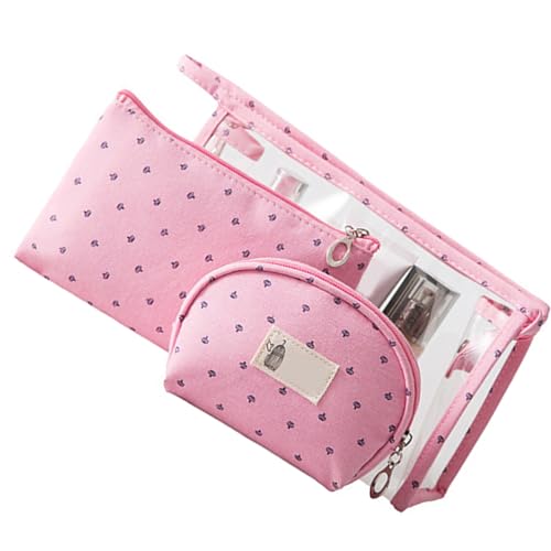 aqxreight 3 PCs Make -up -Beutel Multifunktion Tragbares Klares PVC Reisebottenkosmetik Toilettenbeutel für Frauen Mädchen oder EIN Make up Liefert 3 PCs Bag3 Stück Kosmetikbeutel SetClear PVC (PINK) aqxreight 3 PCs Make -up -Beutel Multifunktion Tragbares Klares PVC Reisebottenkosmetik Toilettenbeutel für Frauen Mädchen oder EIN Make up Liefert 3 PCs Bag3 Stück Kosmetikbeutel SetClear PVC (PINK) von aqxreight