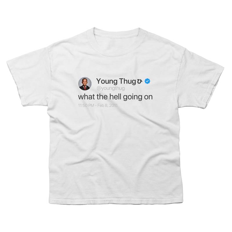 Junger Thug "What The Hell' Twitter T-Shirt von archivesprints