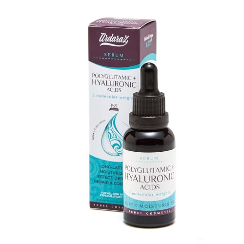 Ardaraz - Reines Hyaluron Serum mit Hyaluronsäure und Polyglutaminsäure. Konzentriertes Anti-Falten Serum Gesicht für Frauen und Herren, für mehr Volumen und Elastizität. 30 ml von ardaraz