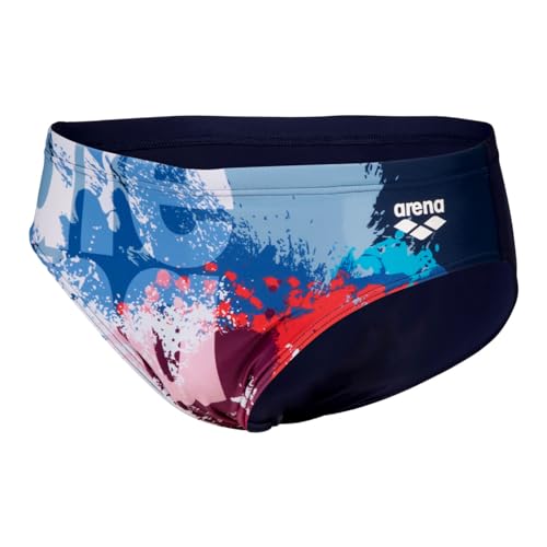 arena Herren Badehose Badeslip Schwimmhose Swim Briefs Waves Breaking, Farbe:Blau, Artikel:-700 Navy/Navy Multi, Größe:7 von arena