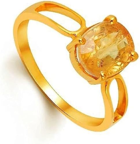 arenaworldFZ 4,50 Karat natürlicher Ovalschliff, gelber Saphir/Pukhraj-Edelstein, handgefertigt, Panchdhatu, Astrologiezweckring für Damen und Herren, 7, Silber/Edelstein, gelber Saphir arenaworldFZ 4,50 Karat natürlicher Ovalschliff, gelber Saphir/Pukhraj-Edelstein, handgefertigt, Panchdhatu, Astrologiezweckring für Damen und Herren, 7, Silber/Edelstein, gelber Saphir von arenaworldFZ