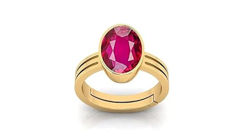 arenaworldFZ 6,50 Karat A+ Qualität Natürlicher Burma Rubin-Manik Unerhitzter Unbehandelter Edelstein Goldring für Damen und Herren von arenaworldFZ