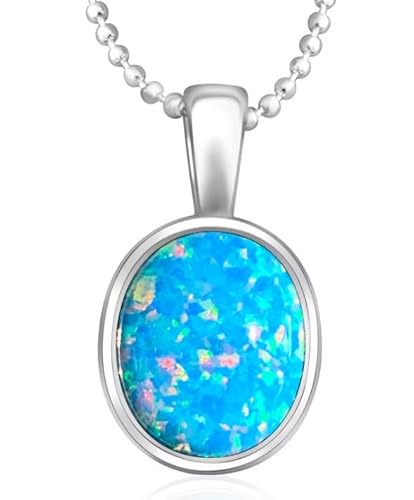 arenaworldFZ 7,25 Karat australischer Triplett Opal Feueropal - Echte australische Triplets Opal Halskette Anhänger in Sterling Silber Damenschmuck, klein, Silber/Edelstein, Opal von arenaworldFZ