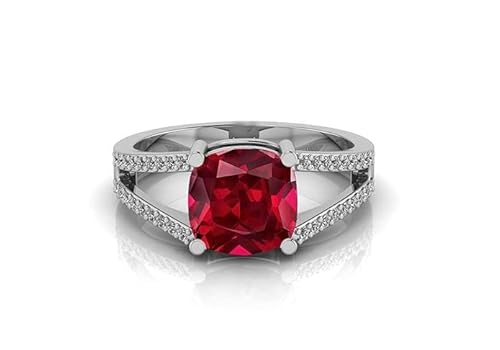arenaworldFZ Natürlicher zertifizierter unbeheizter Ring mit natürlichem Rubin-Edelstein, A+, für Damen, Geschenkring, Versprechensring von arenaworldFZ