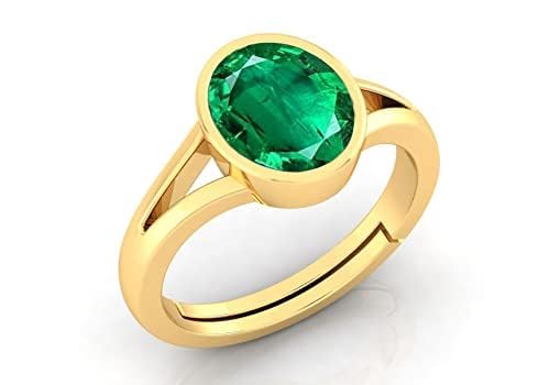 arenaworldFZ Panna (Smaragd) Originalstein Verstellbarer Ring für Damen und Herren Silber/Edelstein Smaragd von arenaworldFZ