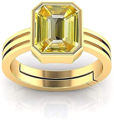 arenaworldFZ Zertifizierter unbeheizter unbehandelter Ring 14,25 Ratti A+ Qualität natürlicher Citrin Edelstein vergoldet Ring für Damen und Herren von arenaworldFZ