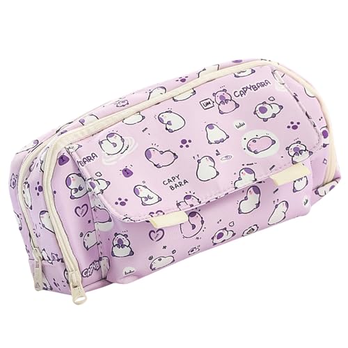 Capybaras Schreibwarenetui mit mehreren Taschen, Canvas-Tasche zum Organisieren von Stiften und Bleistiften, Schreibwerkzeughalter Capybaras Schreibwarenetui mit mehreren Taschen, Canvas-Tasche zum Organisieren von Stiften und Bleistiften, Schreibwerkzeughalter von arenmi
