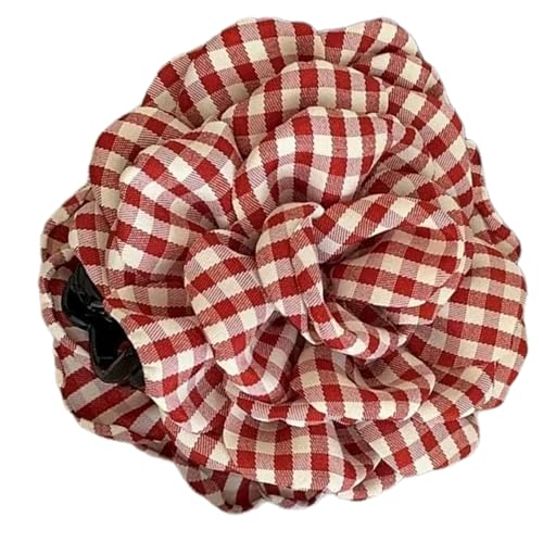 Elegante Haarspange mit kariertem Blumenmuster, stilvolle Haarspange für Damen, vielseitig einsetzbar, für den täglichen Pendler von arenmi