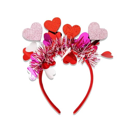 Funkelnder Haarreif mit Herz und Glitzer, für Erwachsene und Teenager, Party-Accessoire zum Valentinstag von arenmi