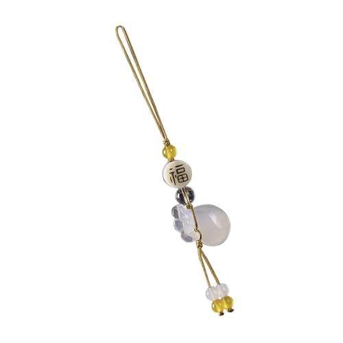 Handgefertigter Chalcedon-Charm-Schlüsselanhänger im Vintage-Stil, für Autoschlüssel und Taschen, Schlüsselanhänger mit eleganten Quasten von arenmi