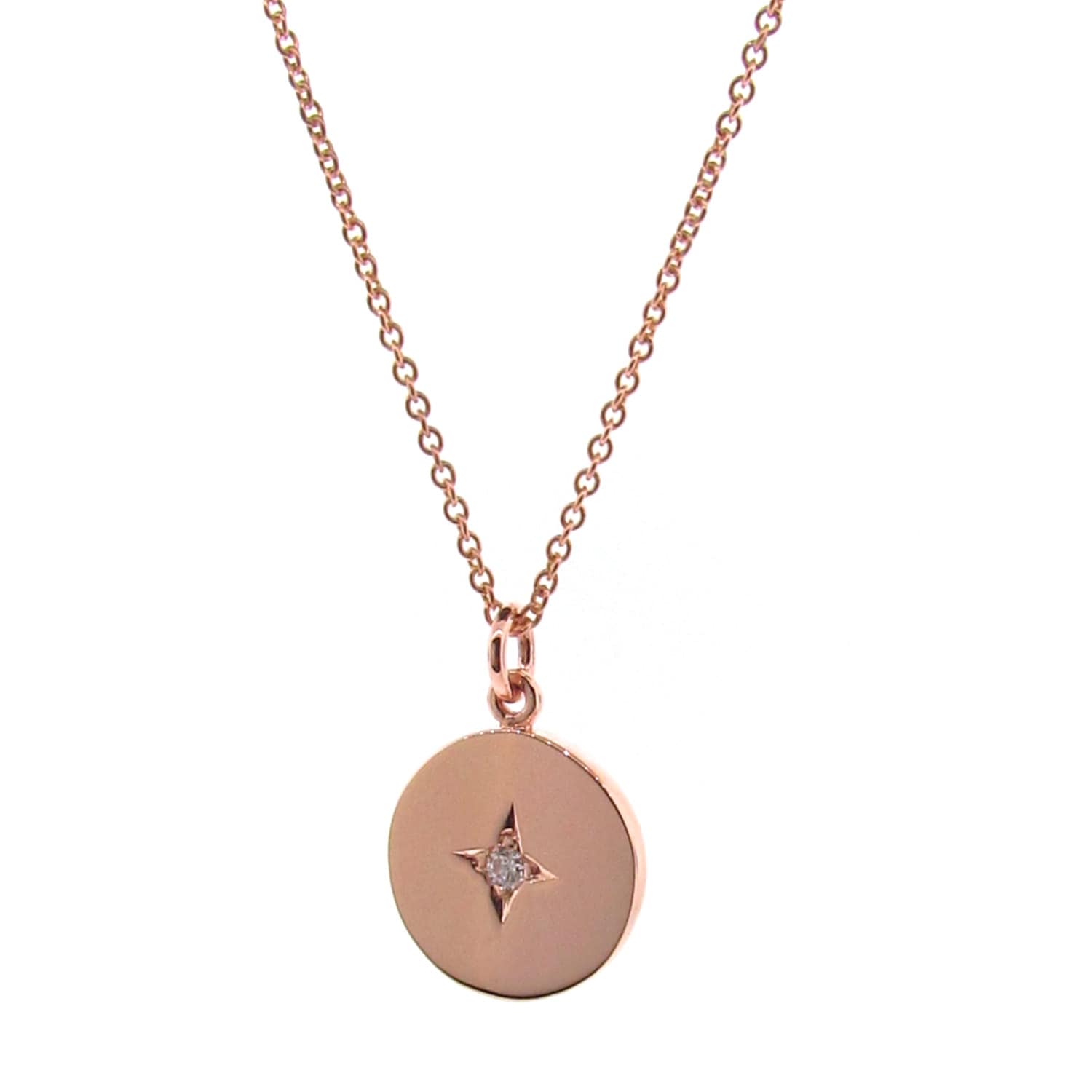 Rose Gold Diamant Medium Eclipse Anhänger, Rosa Gold Kreis Halskette, Rotgold Scheibe Anhänger Rose Gold Diamant Medium Eclipse Anhänger, Rosa Gold Kreis Halskette, Rotgold Scheibe Anhänger von argentonDesign