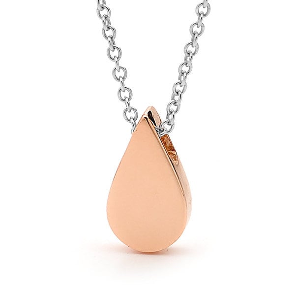 Rosegold Tropfen Halskette, Anhänger Oder Fußkettchen, Kleiner Roségold Baby An Einer Sterling Silber Kette von argentonDesign