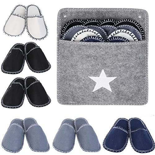 Fleece Filz Gästepantoffeln Hauspantoffeln Set, 6 Paar Anti-Rutsch Einweg Hausschuhe Set Waschbar, Spa Hausschuhe, Herren Damen Filzpantoffeln für Gäste, Ideal für Familie, Hotel Reisen Fleece Filz Gästepantoffeln Hauspantoffeln Set, 6 Paar Anti-Rutsch Einweg Hausschuhe Set Waschbar, Spa Hausschuhe, Herren Damen Filzpantoffeln für Gäste, Ideal für Familie, Hotel Reisen von ariarly