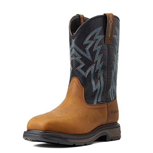 ARIAT Men's Dark Earth and Workhog Xt Boa Full-Grain Work Boot Wide Square Toe Brown 8 D von ARIAT