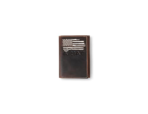 ARIAT Western Wallet Mens American Flag Trifold Brown A3553934 von ariat