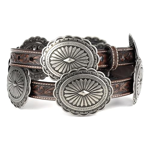 Ariat 1" Embossed Concho Belt Tan MD (34" Waist) von ARIAT