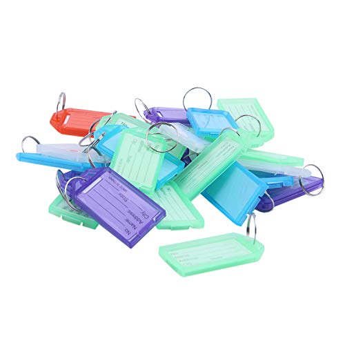 arlote 25Pcs MehrfarbenplastikschlüSsel Identifikation-Aufkleber-Umbauten mit 2Cm Durchmesser-Ring-SchlüSselring von arlote