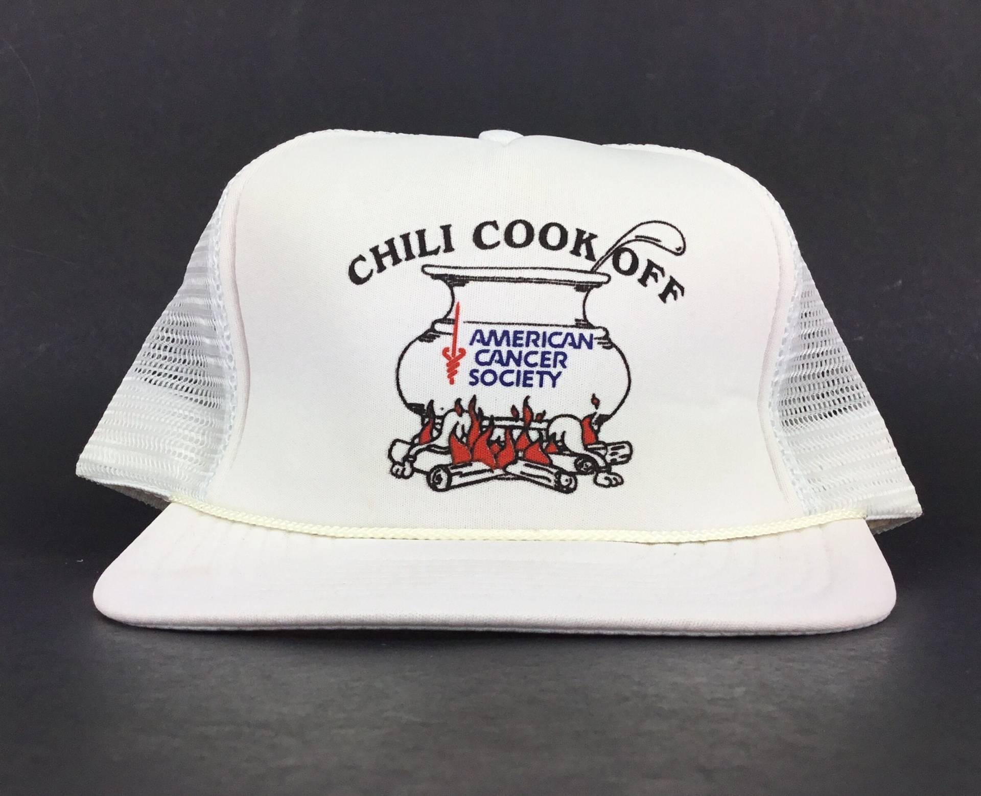 Vintage 1990Er American Cancer Society Chili Koch Off Trucker Hut Mesh Cap Snapback Mens Size Polyester von arm90210