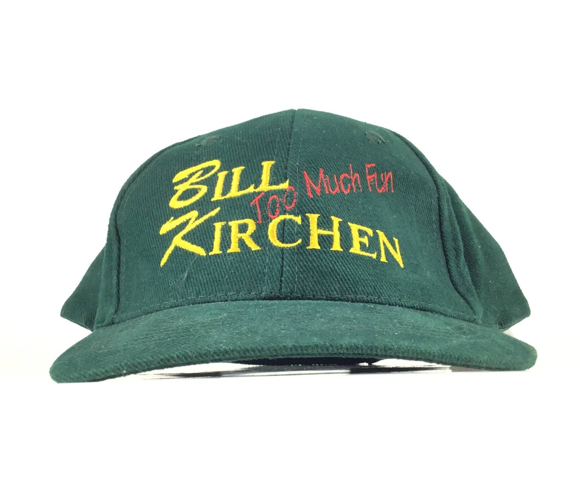 Vintage 1990Er Bill Kirchen - Too Much Fun Grün Baseball Cap Hut Adj. Herrengröße Baumwolle Otto Brand von arm90210