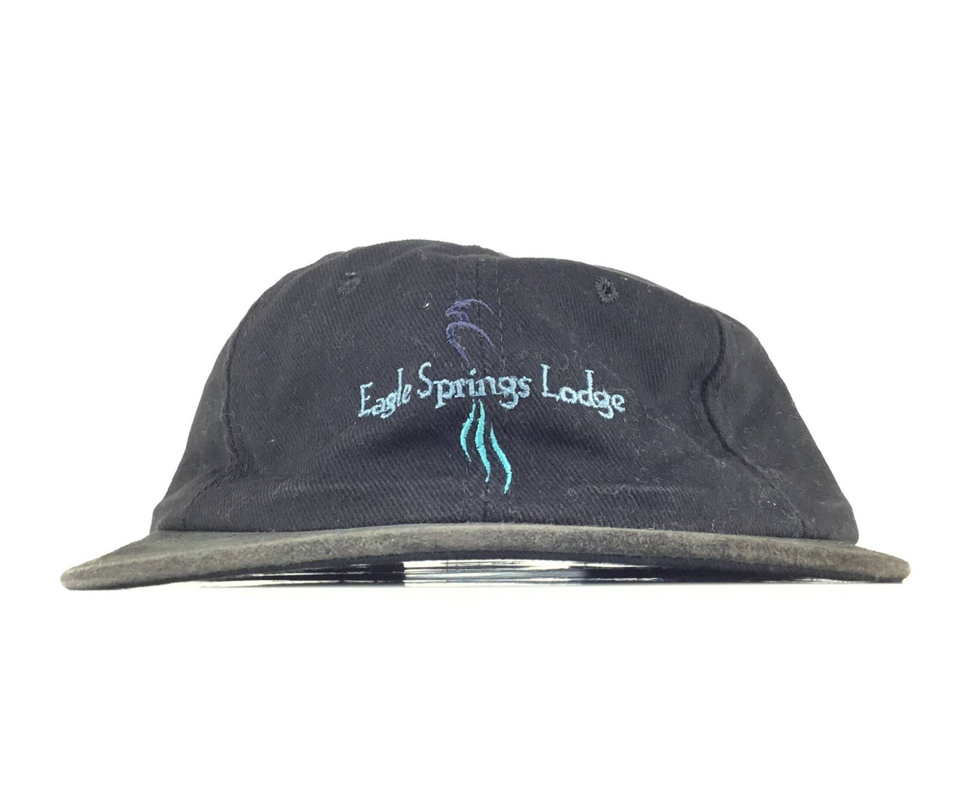 Vintage 1990Er Eagle Springs Lodge/Intrawest | Resort Hotel Schwarz Baseball Cap Hut Adj. Herrengröße Baumwolle Wildleder von arm90210