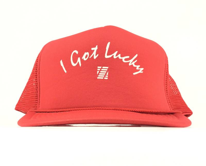 Vintage 1990Er Jahre I Got Lucky Rot Trucker Hat Polymesh Cap Snapback Herrengröße Polyester von arm90210