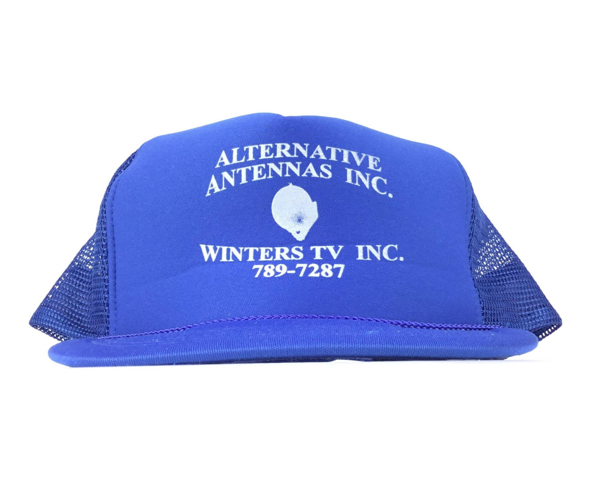Vintage 1990S Alternative Antennas Inc Winters Tv Blue Trucker Hut Mesh Cap Snapback Mens Size Polyester von arm90210