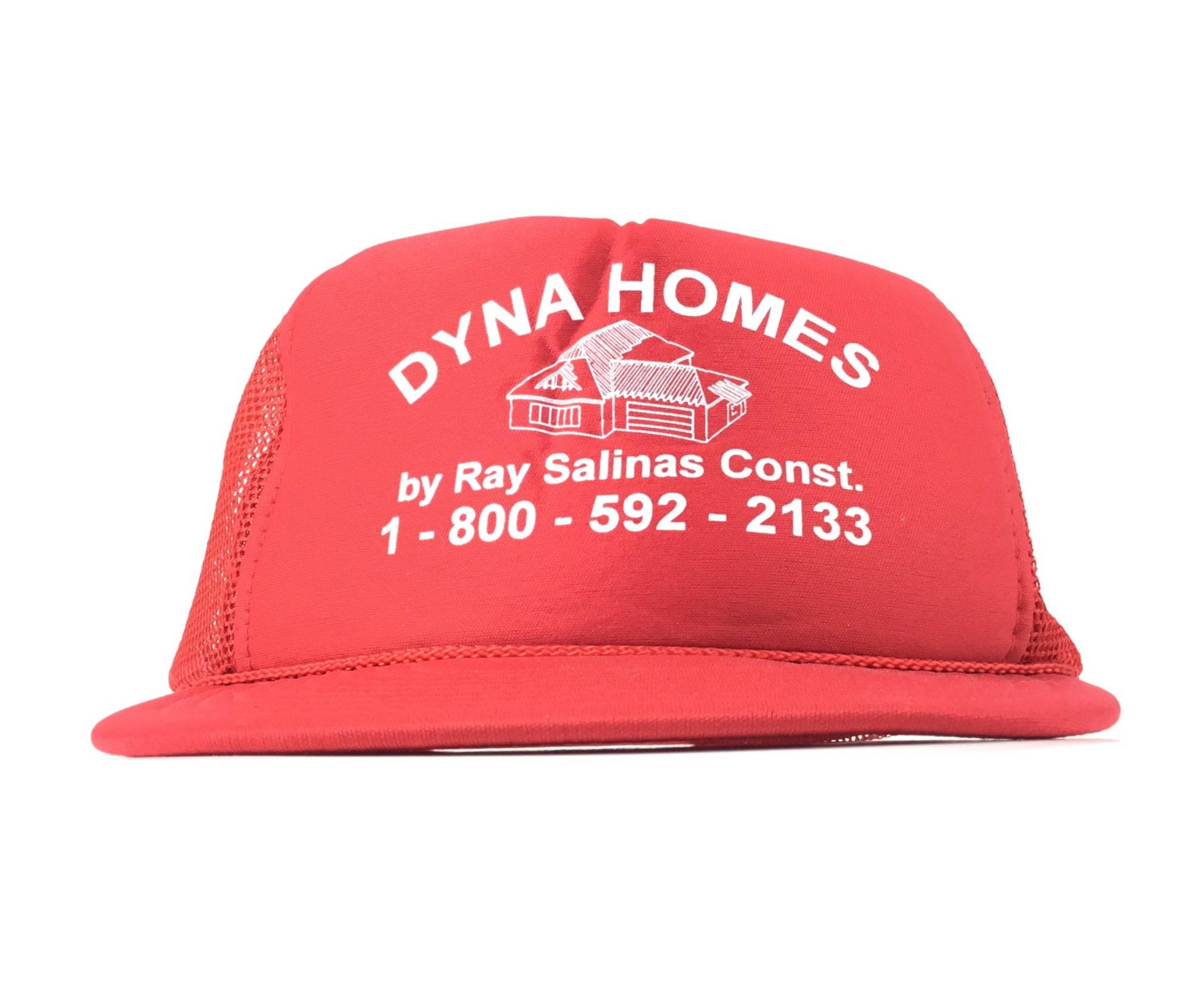 Vintage 1990S Dyna Homes By Ray Salinas Construction Red Trucker Hut Mesh Cap Snapback Mens Size Polyetser von arm90210