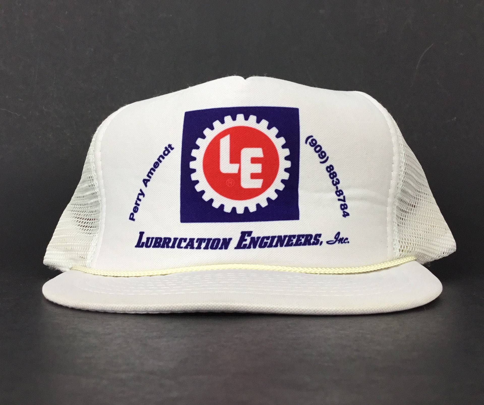 Vintage 1990S Lubrication Engineers Inc Perry Amendt White Trucker Hut Mesh Cap Snapback Mens Size Polyetser von arm90210