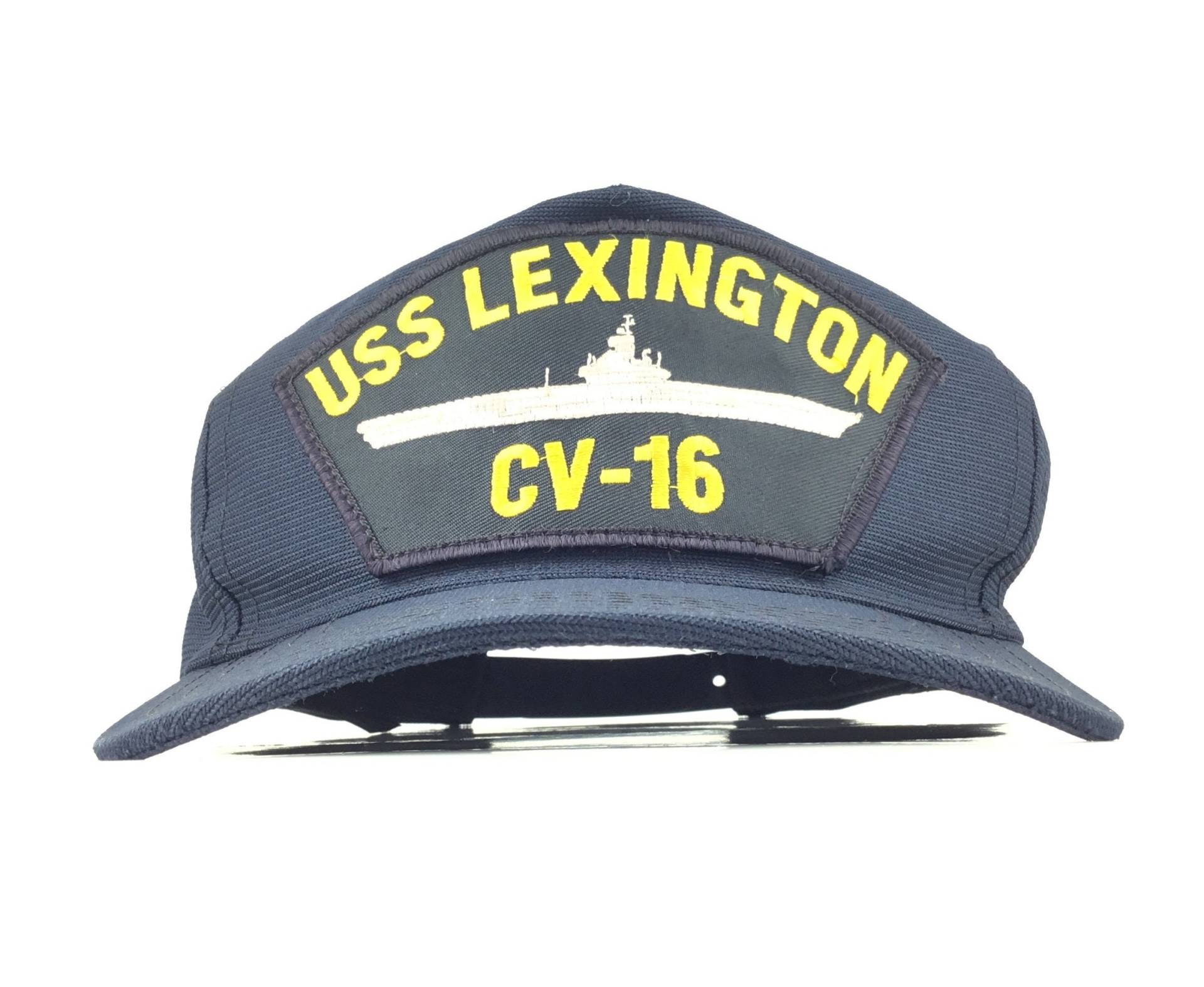 Vintage 1990S Uss Lexington Cv-16 | Essex Class Aircraft Carrier Baseball Cap Hat Snapback Mens Size Polyester Made in Usa von arm90210